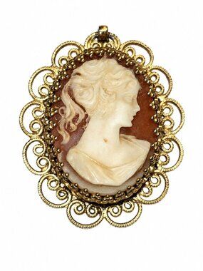 Vintage 1970s Geneva 17 Jewel Convertible Lucite Cameo Watch, Needs Battery